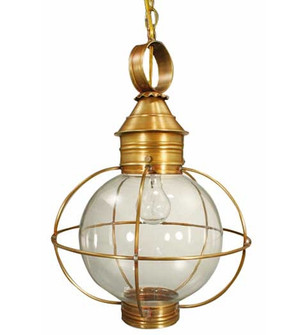 Round One Light Hanging Lantern in Antique Brass (196|2842ABMEDCLR)