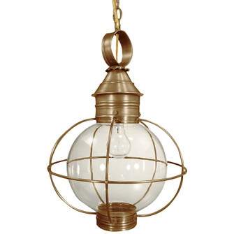 Round One Light Hanging Lantern in Antique Brass (196|2842ABMEDCLR)