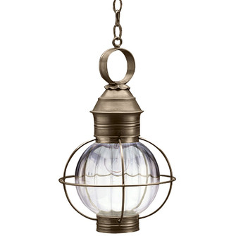 Round One Light Hanging Lantern in Dark Antique Brass (196|2832DABMEDOPT)