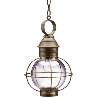 Round One Light Hanging Lantern in Dark Antique Brass (196|2832DABMEDCLR)