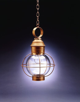 Round Onion One Light Hanging Lantern in Antique Brass (196|2832ABMEDCLR)