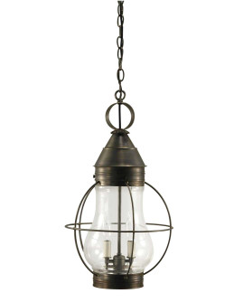 Bosc Two Light Hanging Lantern in Dark Brass (196|2742DBLT2CLR)