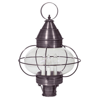 Onion Three Light Post Mount in Dark Brass (196|2573DBLT3CLR)