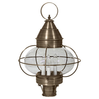Onion Three Light Post Mount in Dark Antique Brass (196|2573DABLT3CSG)