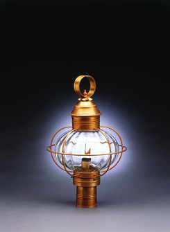 Onion One Light Post Mount in Antique Brass (196|2543ABMEDOPT)