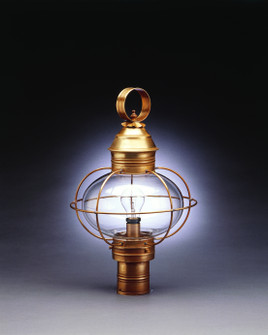 Onion One Light Post Mount in Antique Brass (196|2543ABMEDCLR)