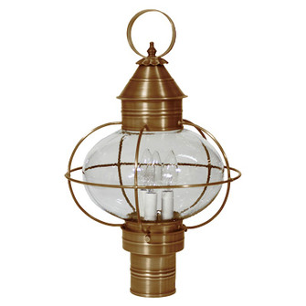 Onion Three Light Post Mount in Antique Brass (196|2543ABLT3CSG)