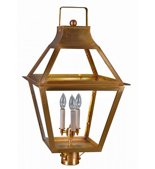 Uxbridge Three Light Post Mount in Antique Brass (196|2253ABLT3CLR)