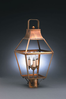 Uxbridge Three Light Post Mount in Antique Brass (196|2243ABLT3CLR)