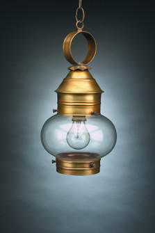 Cageless One Light Hanging Lantern in Antique Brass (196|2032ABMEDCLR)