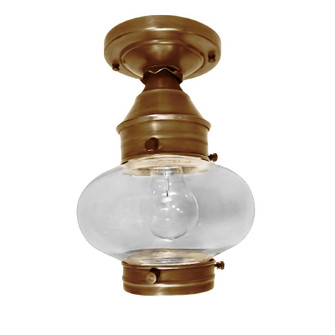 Cageless One Light Flush Mount in Antique Brass (196|2024ABMEDCLR)