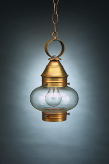 Cageless Onion One Light Hanging Lantern in Antique Brass (196|2022ABMEDCLR)