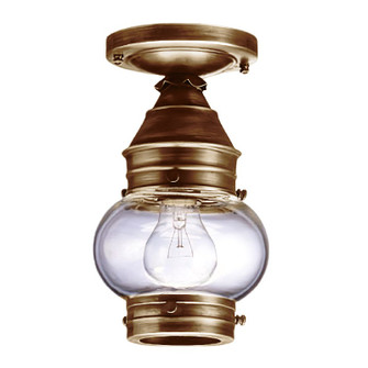 Cageless One Light Flush Mount in Antique Brass (196|2014ABMEDCLR)