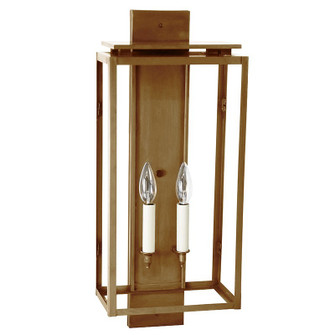 Downtown Two Light Wall Lantern in Antique Brass (196|11651ABLT2CLR)