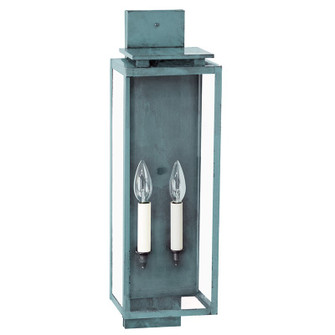 Downtown Two Light Wall Lantern in Verdi Gris (196|11641VGLT2CLR)