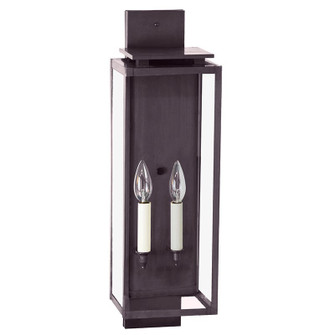 Downtown Two Light Wall Lantern in Dark Brass (196|11641DBLT2CLR)