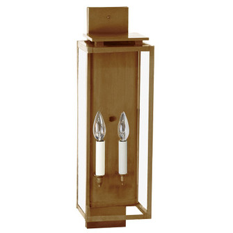 Downtown Two Light Wall Lantern in Antique Brass (196|11641ABLT2CLR)