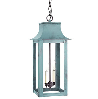Coplin Two Light Hanging Lantern in Verdi Gris (196|11232VGLT2CLR)