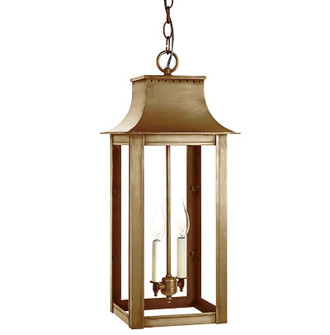 Coplin Two Light Hanging Lantern in Antique Brass (196|11232ABLT2CLR)