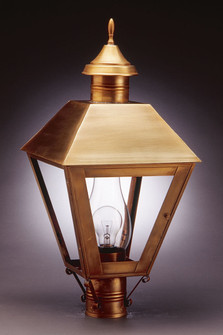 Boston One Light Post Mount in Antique Brass (196|1113ABCIMCLR)