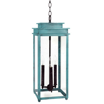 Ellis Three Light Hanging Lantern in Verdi Gris (196|10742VGLT3CSG)