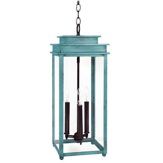 Ellis Three Light Hanging Lantern in Verdi Gris (196|10742VGLT3CLR)