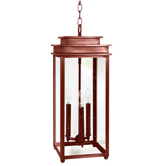 Ellis Three Light Hanging Lantern in Antique Copper (196|10742ACLT3CSG)