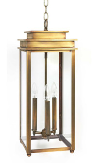 Ellis Three Light Hanging Lantern in Antique Brass (196|10742ABLT3CLR)