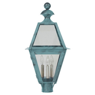 Boston Three Light Post Mount in Verdi Gris (196|1023VGLT3CSG)