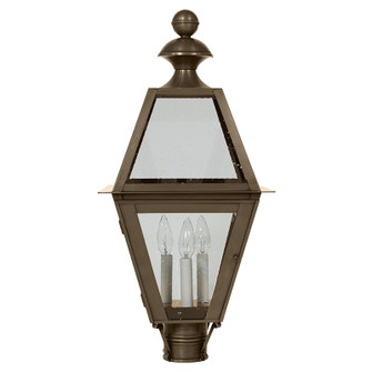 Boston Three Light Post Mount in Dark Antique Brass (196|1023DABLT3CSG)