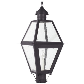 Boston Three Light Post Mount in Dark Brass (196|1013DBLT3CSG)