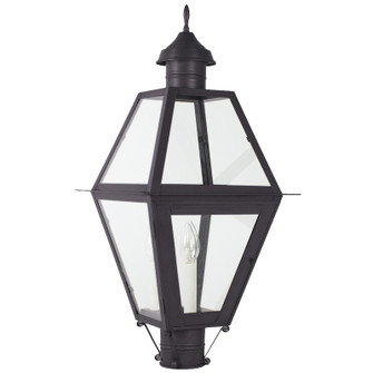 Boston Three Light Post Mount in Dark Brass (196|1013DBLT3CLR)