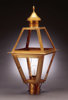 Boston One Light Post Mount in Antique Brass (196|1013ABCIMCLR)