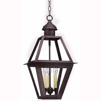 Boston Three Light Hanging Lantern in Dark Brass (196|1012DBLT3CSG)