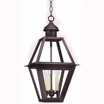 Boston Three Light Hanging Lantern in Dark Brass (196|1012DBLT3CLR)