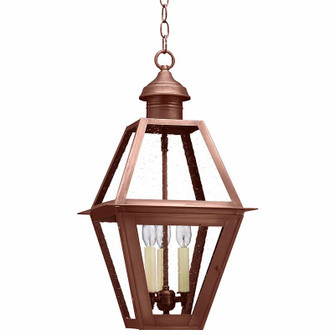 Boston Three Light Hanging Lantern in Antique Copper (196|1012ACLT3CSG)