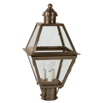 Boston Three Light Post Mount in Dark Antique Brass (196|1003DABLT3CLR)
