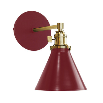 Uno One Light Wall Sconce in Barn Red w/Brushed Brass (518|SCM4055591)
