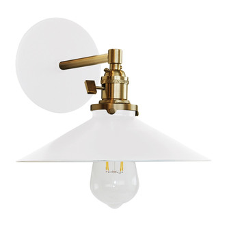 Uno One Light Wall Sconce in White with Brushed Brass (518|SCM4044491)