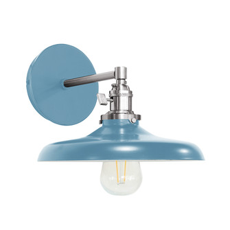 Uno One Light Wall Sconce in Light Blue with Brushed Nickel (518|SCM4015496)