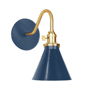 Uno One Light Wall Sconce in Navy w/Brushed Brass (518|SCL4055091)