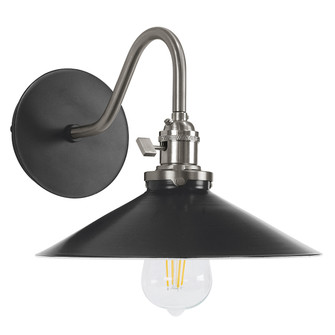 Uno One Light Wall Sconce in Black with Brushed Nickel (518|SCL4044196)