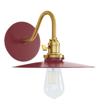 Uno One Light Wall Sconce in Barn Red with Brushed Brass (518|SCL4035591)