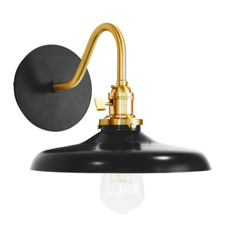 Uno One Light Wall Sconce in Black w/Brushed Brass (518|SCL4014191)
