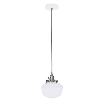 Uno One Light Pendant in White w/Brushed Nickel (518|PEB4134496C12)