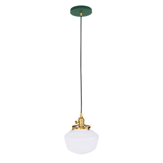 Uno One Light Pendant in Forest Green with Brushed Brass (518|PEB4134291C04)