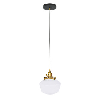 Uno One Light Pendant in Black w/Brushed Brass (518|PEB4134191)