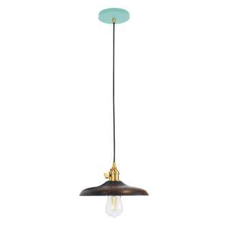 Uno One Light Pendant in Sea Green with Brushed Brass (518|PEB4104891C24)