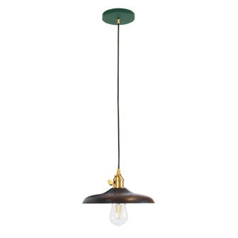 Uno One Light Pendant in Forest Green with Brushed Brass (518|PEB4104291C12)