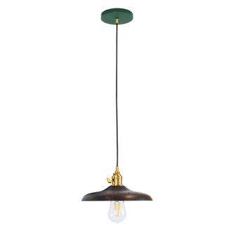 Uno One Light Pendant in Forest Green with Brushed Brass (518|PEB4104291C04)